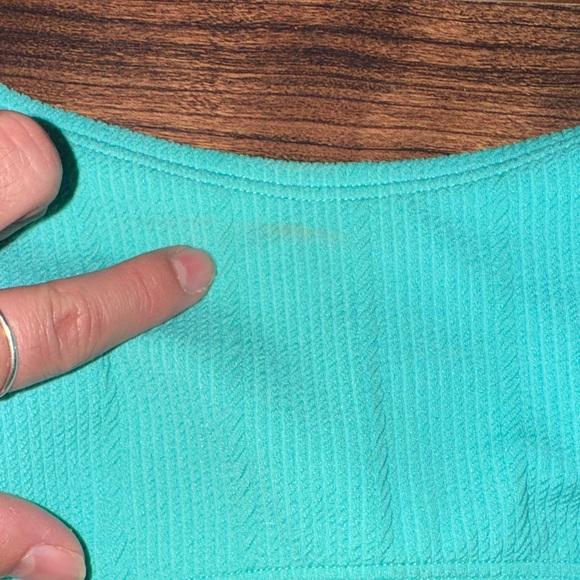 Turquoise Ribbed Bandeau Top - Picture 6 of 6